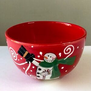 Certified International Snowman Bowl Stephanie Stouffer Christmas Holiday Winter